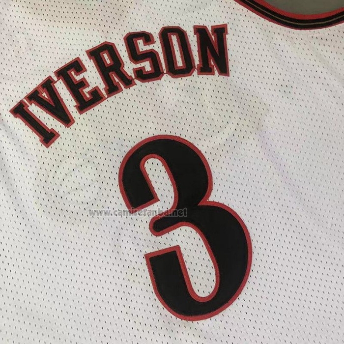 Camiseta Philadelphia 76ers Allen Iverson #3 Mitchell & Ness 1997-98 Blanco